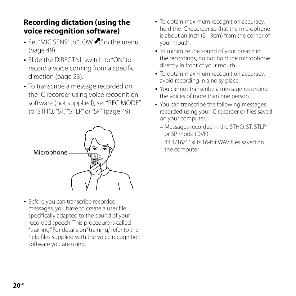 Sony ICD-SX57  EN User Manual | Page 20 / 84