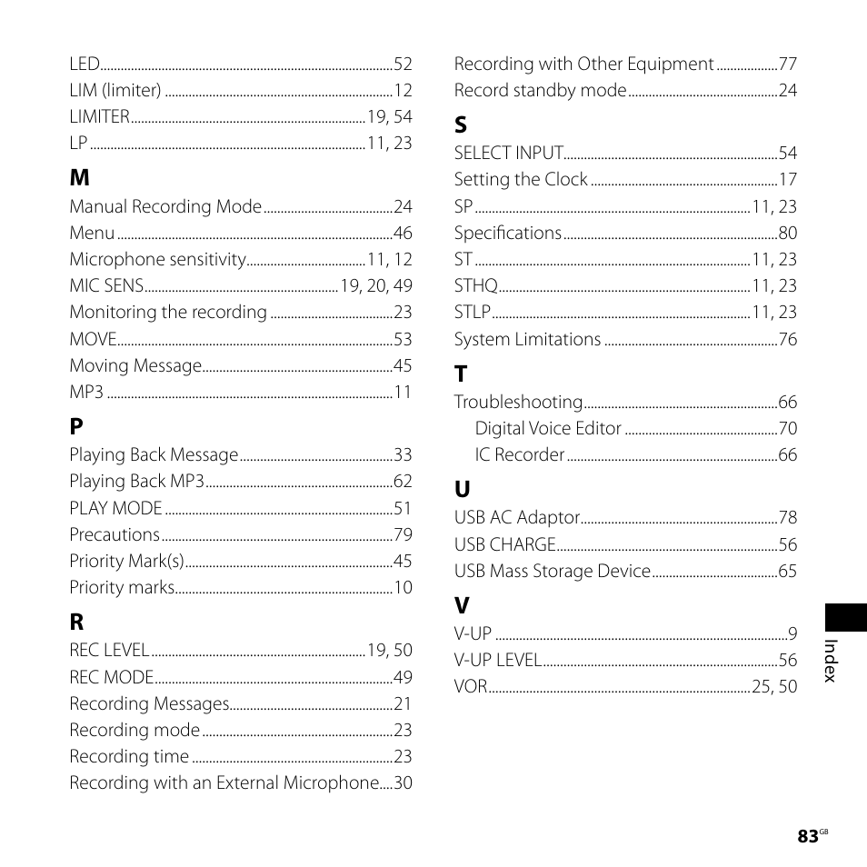 Sony ICD-SX57  EN User Manual | Page 83 / 84