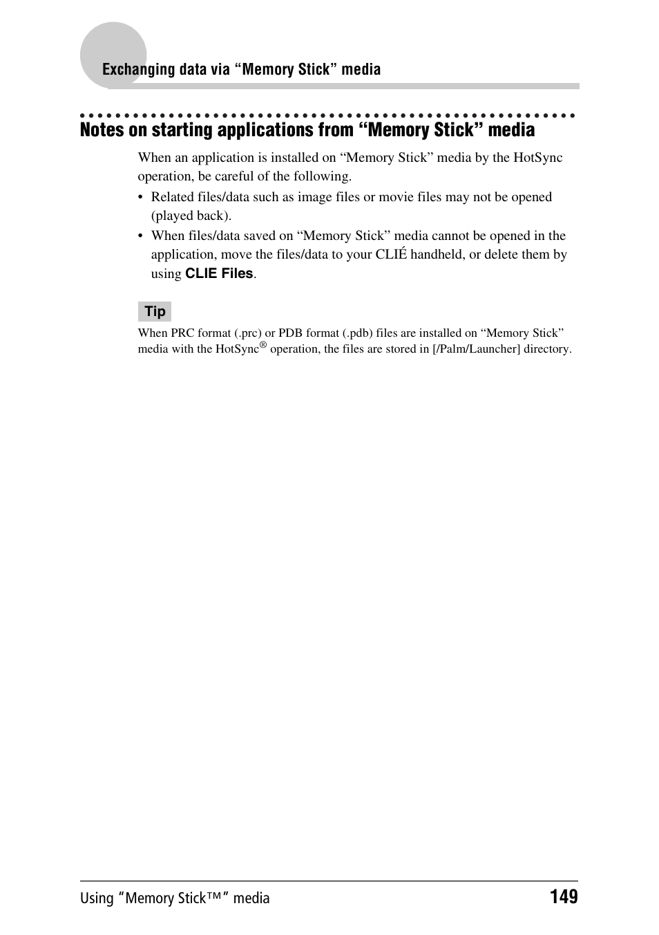 Sony CLIE PEG-TJ35 User Manual | Page 149 / 190