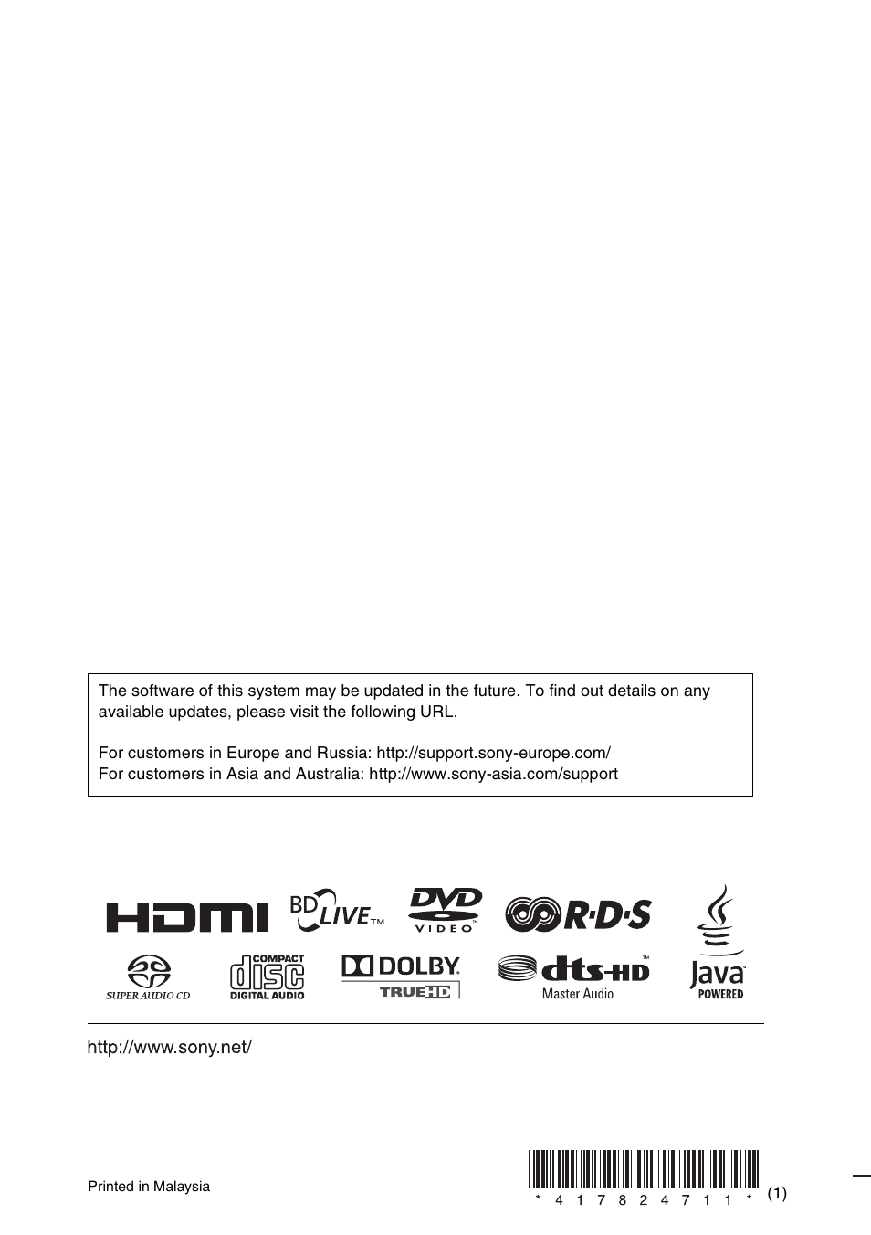 Sony 4-178-247-11(1) User Manual | Page 76 / 76
