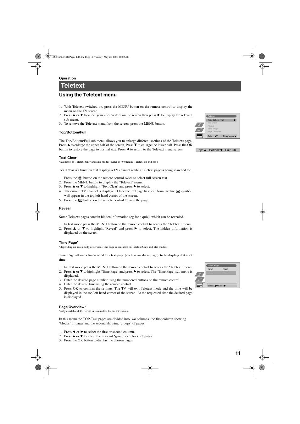 Teletext, Using the teletext menu | Sony FD Trinitron KV-32FQ75 U User Manual | Page 15 / 30