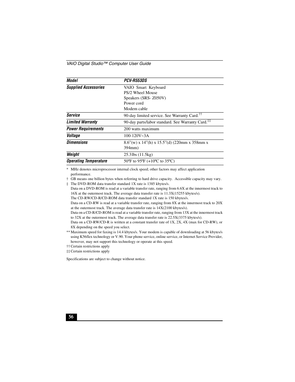 Sony PCV-R556DS User Manual | Page 56 / 62