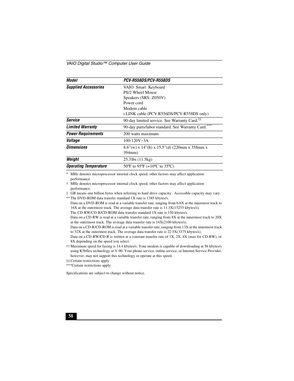 Sony PCV-R556DS User Manual | Page 58 / 62