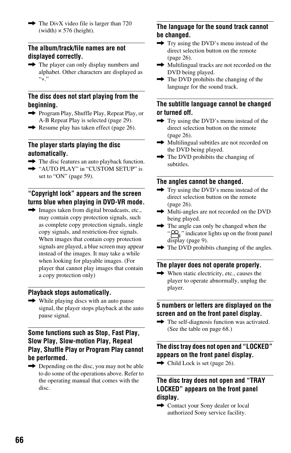 Sony DVP-NS708H User Manual | Page 66 / 72