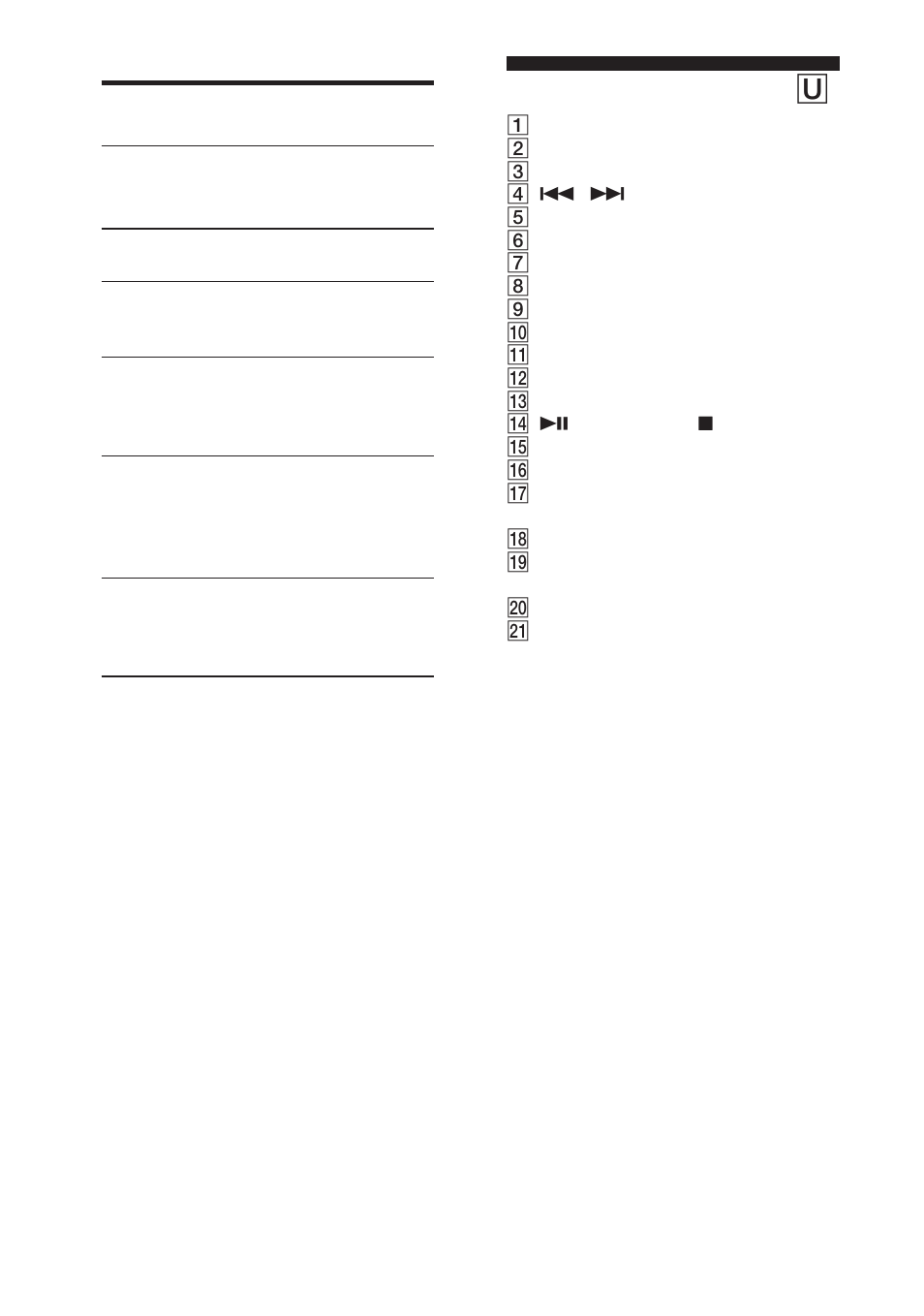 Parts identification u | Sony D-T405 User Manual | Page 39 / 40