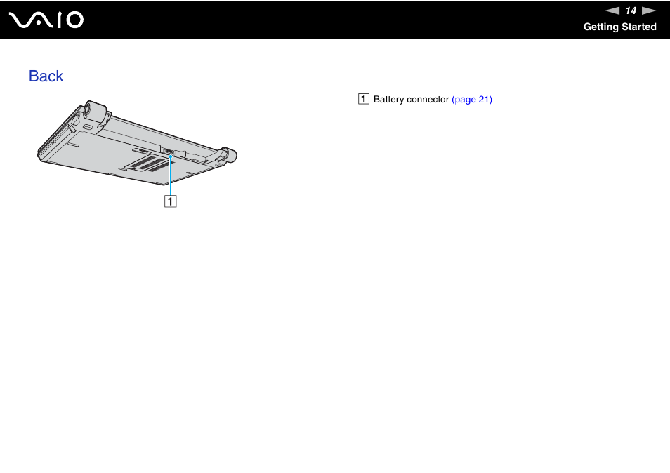 Back | Sony VGN-TZ10 User Manual | Page 14 / 226