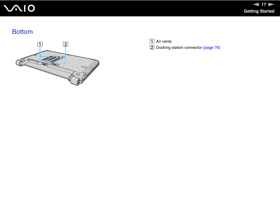 Bottom | Sony VGN-TZ10 User Manual | Page 17 / 226