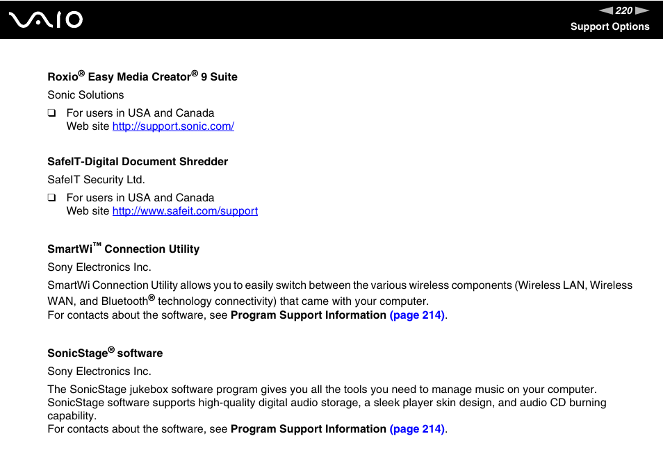 Sony VGN-TZ10 User Manual | Page 220 / 226
