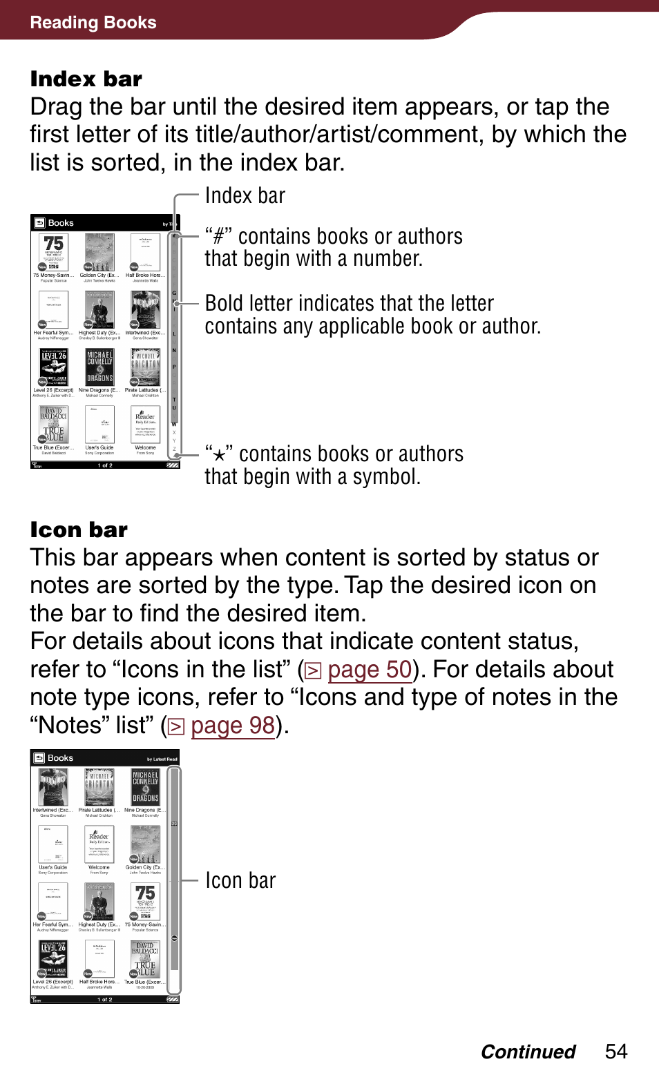 Sony Reader Daily Edition PRS-900BC User Manual | Page 54 / 202