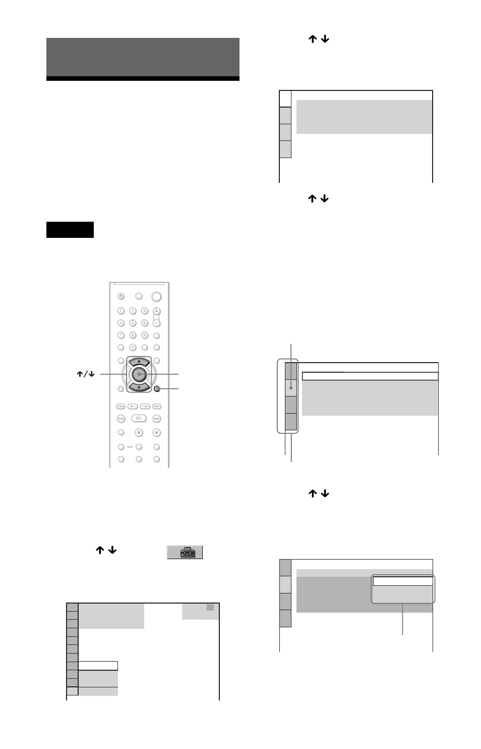 L0 - settings and adjustments, L1 - using the setup display, Settings and adjustments | Using the setup display | Sony DVP-NS32 User Manual | Page 64 / 80
