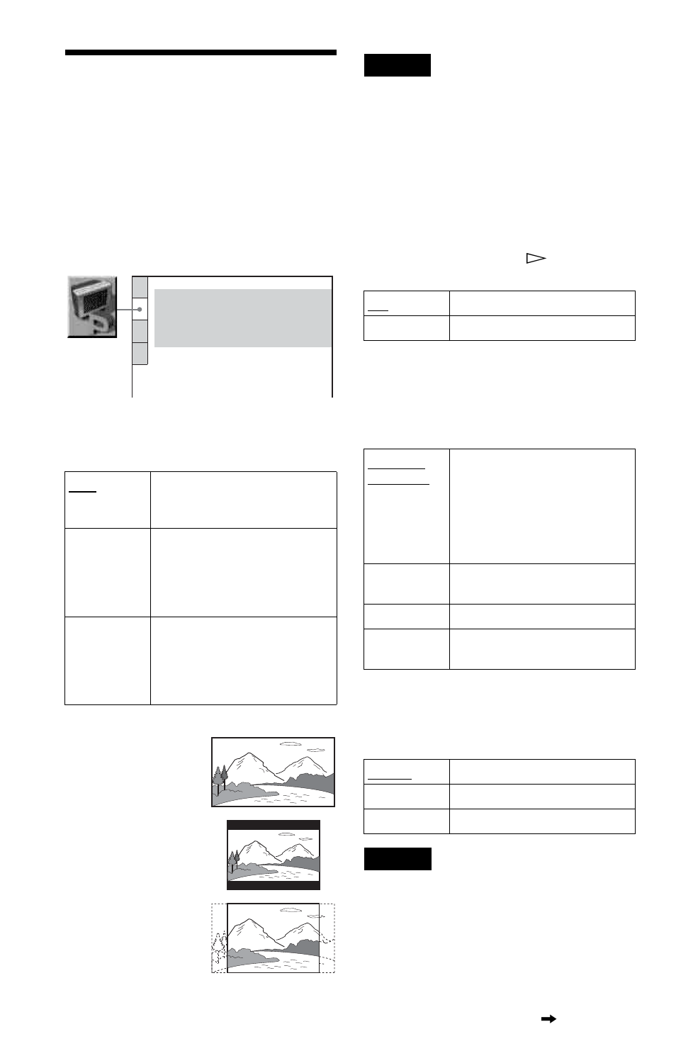L1 - settings for the display (screen setup), Settings for the display (s, Settings for the display | Screen setup) | Sony DVP-NS32 User Manual | Page 66 / 80