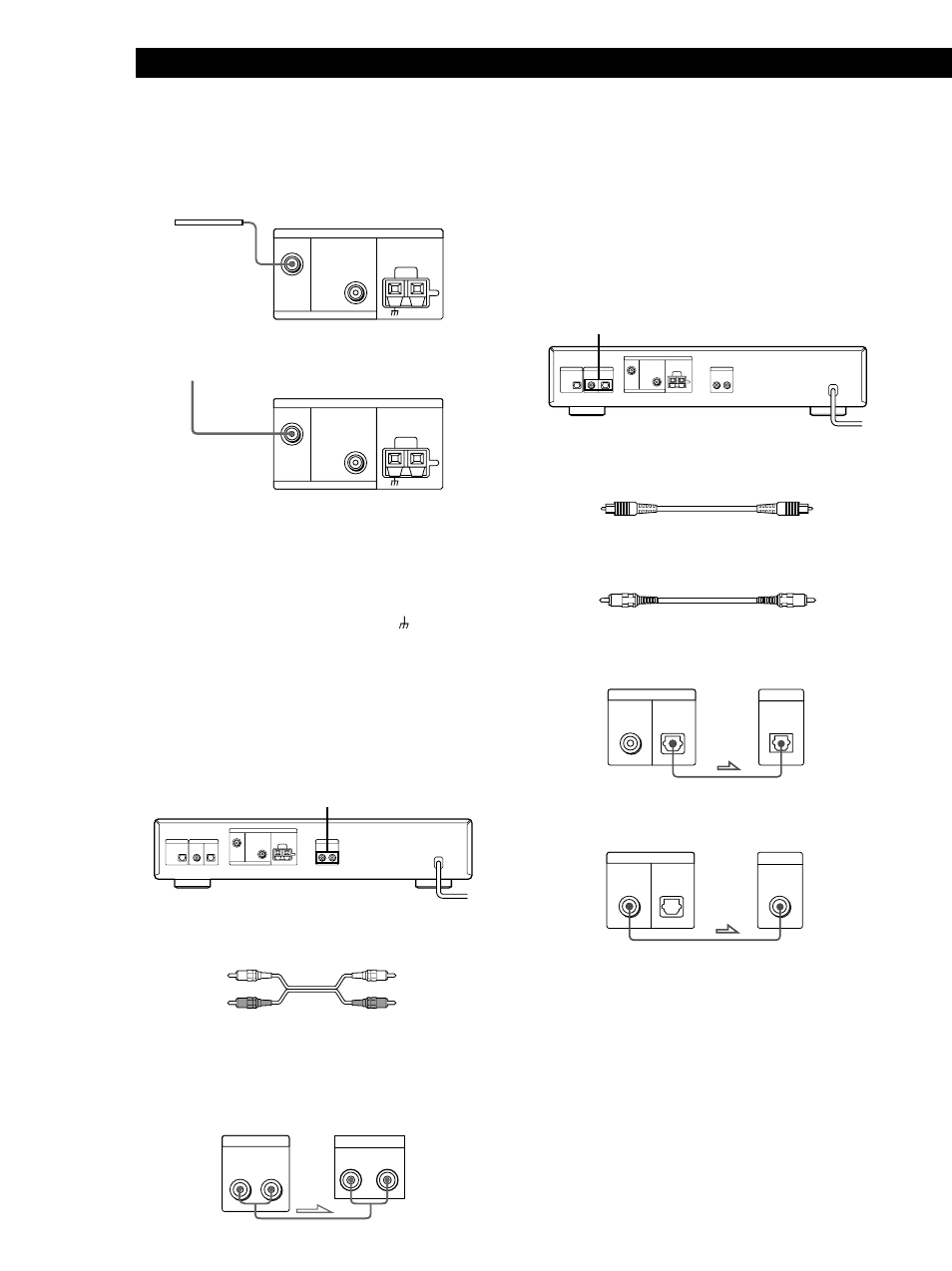 Anschließen eines massedrahts, Anschließen eines verstärkers, Digitales optisches kabel digitales koaxialkabel | Sony ST-D777ES User Manual | Page 46 / 84