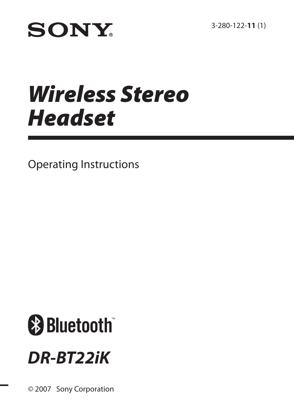 Sony DR-BT22iK User Manual | 44 pages