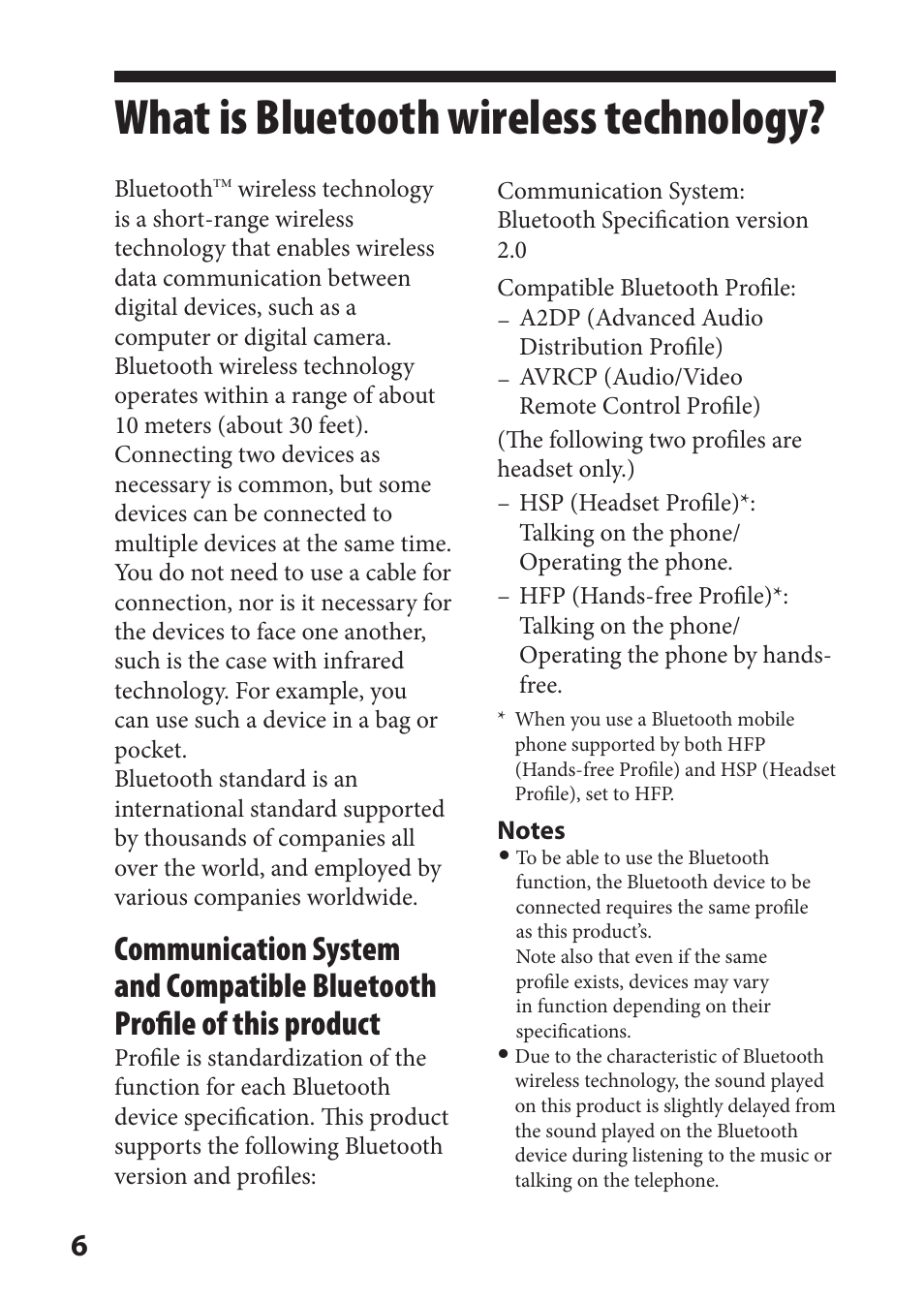 What is bluetooth wireless technology, What is bluetooth wireless, Technology | Sony DR-BT22iK User Manual | Page 6 / 44