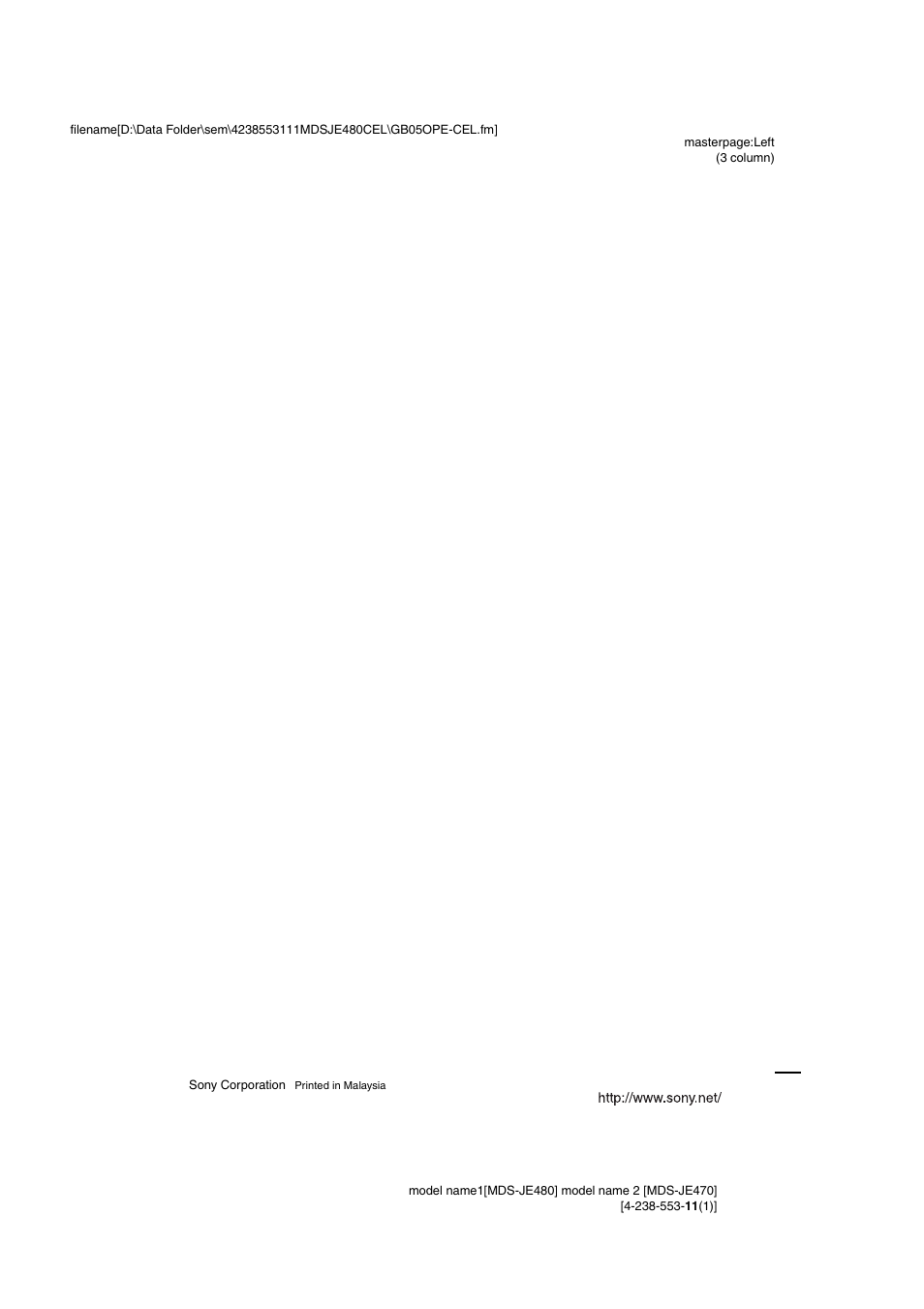 Sony MDS-JE480 User Manual | Page 31 / 31