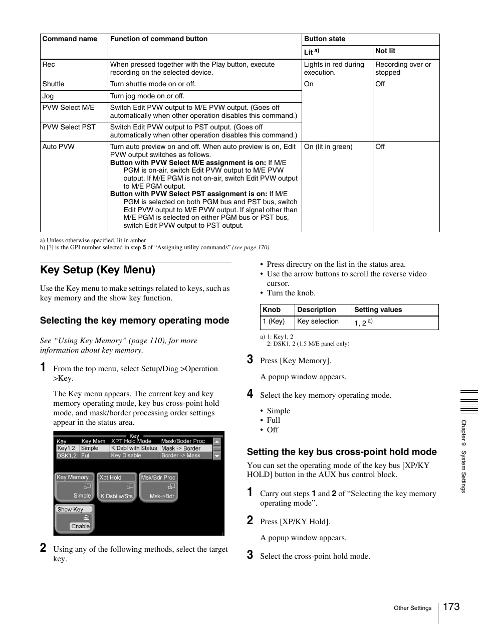 Key setup (key menu) | Sony MKS-2010 User Manual | Page 173 / 200