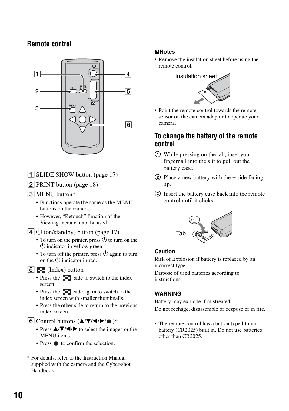 Remote control | Sony DPP-FPHD1 User Manual | Page 10 / 32