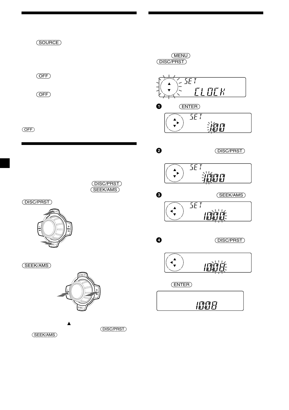 8turning the unit on/off, How to use the menu, Setting the clock | Sony MDX-C6400R User Manual | Page 8 / 152