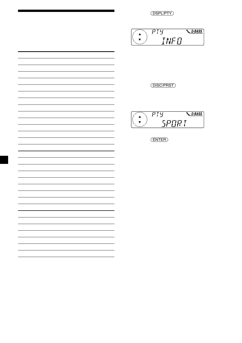Söka en kanal efter programtyp | Sony MDX-C6400R User Manual | Page 80 / 152