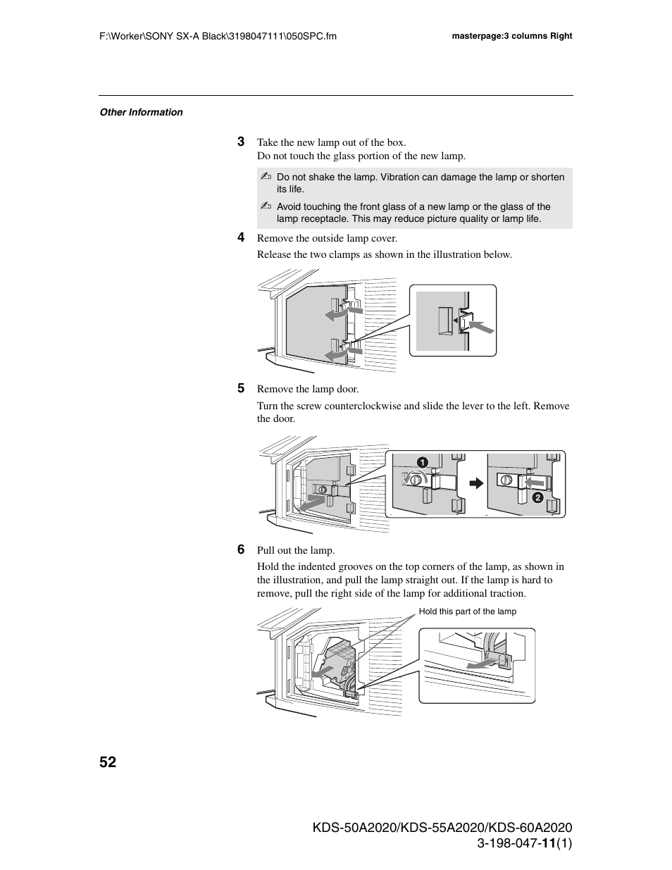 Sony KDS-55A2020 User Manual | Page 52 / 67