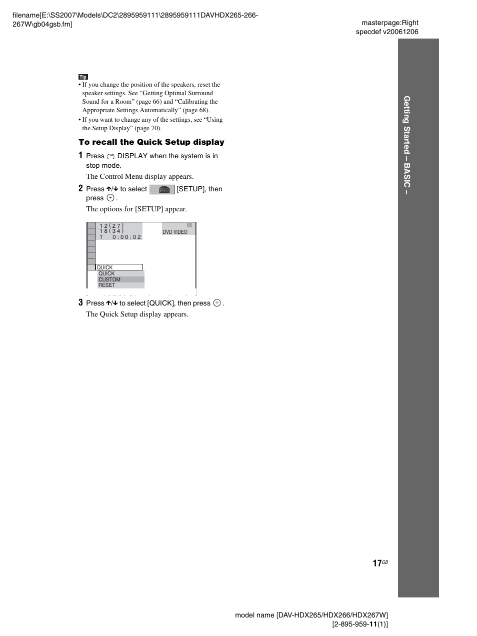 Sony HDX266 User Manual | Page 17 / 104