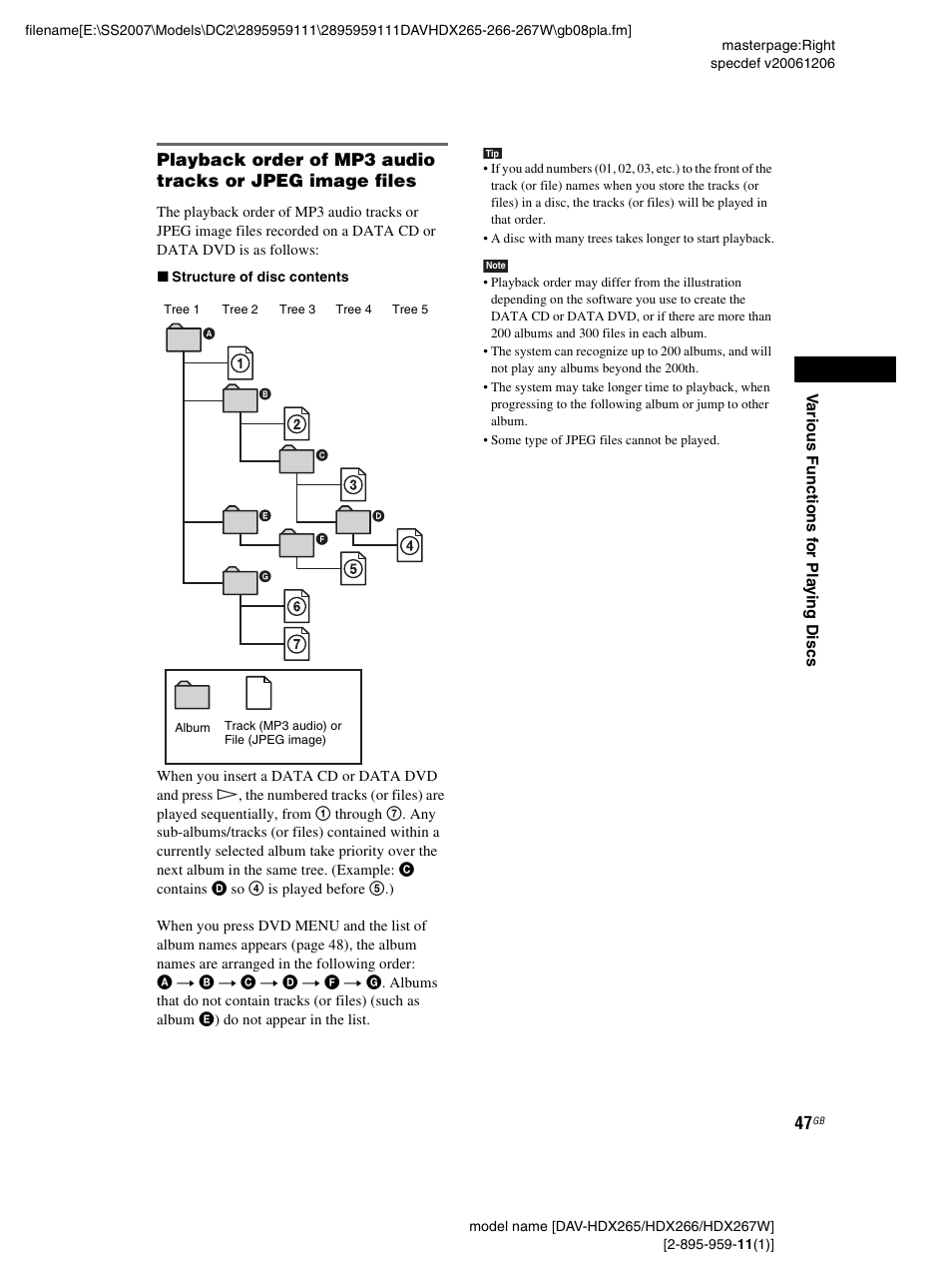 Sony HDX266 User Manual | Page 47 / 104