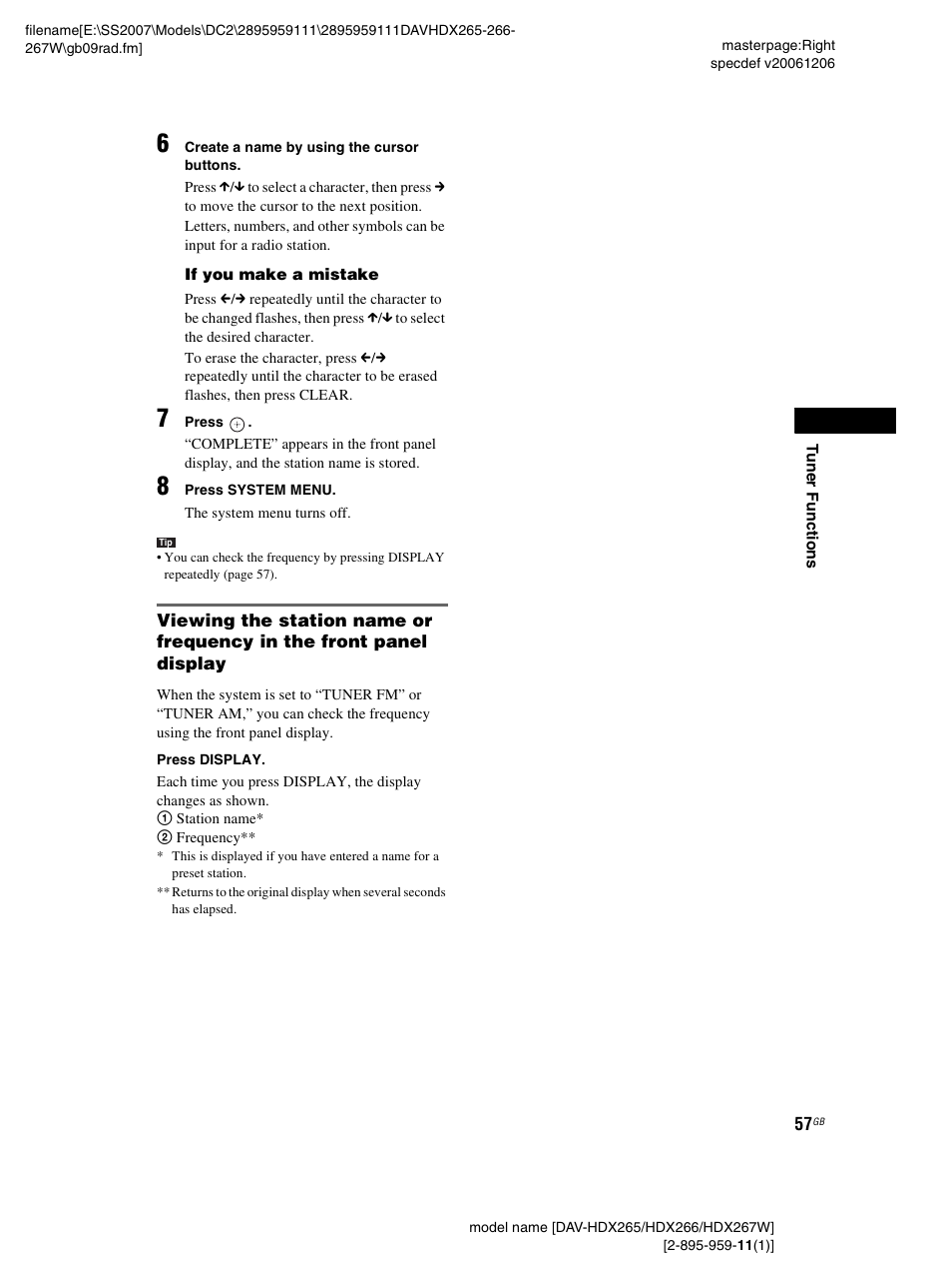 Sony HDX266 User Manual | Page 57 / 104