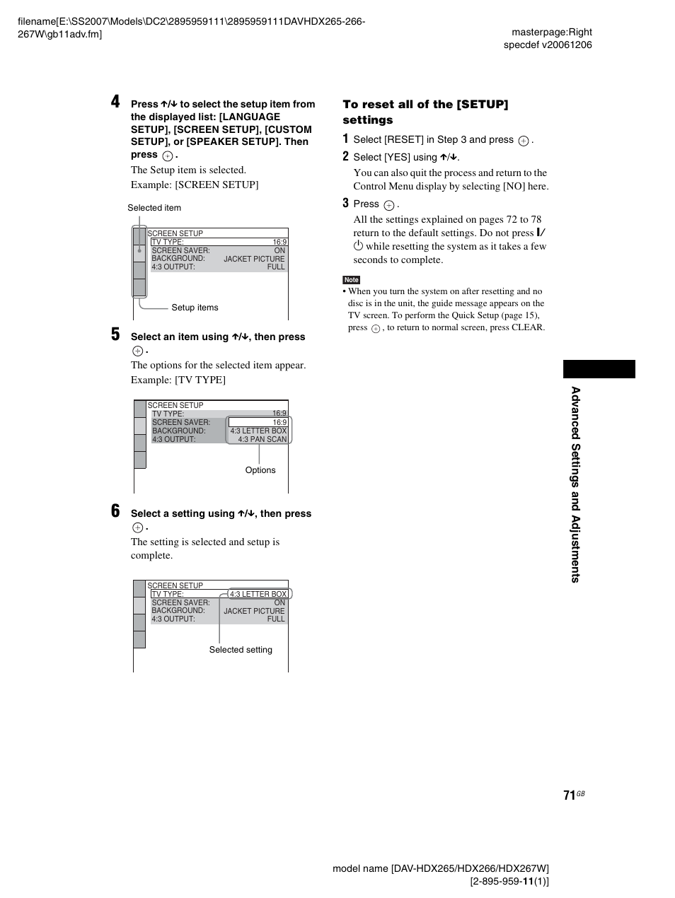 Sony HDX266 User Manual | Page 71 / 104