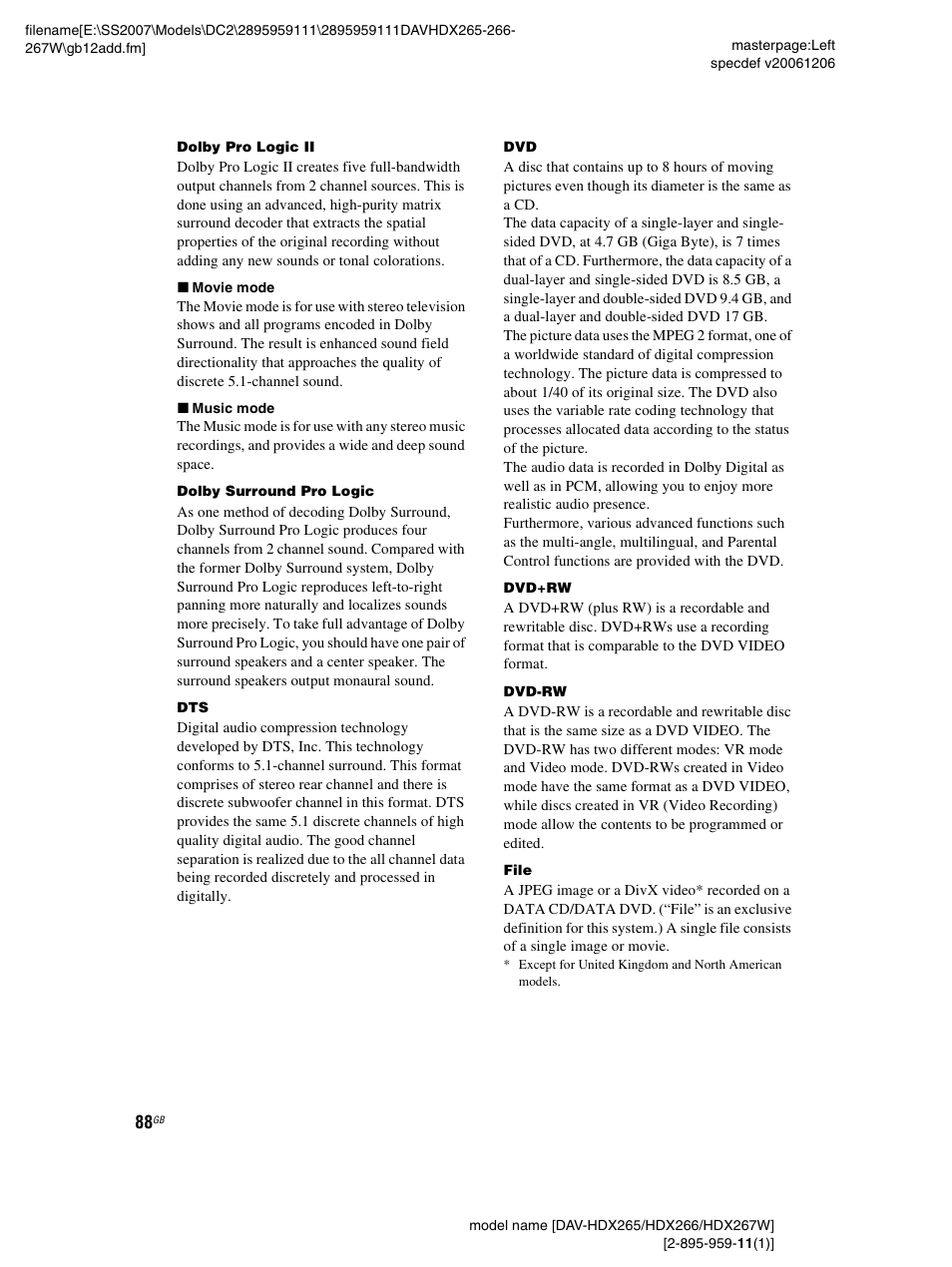 Sony HDX266 User Manual | Page 88 / 104