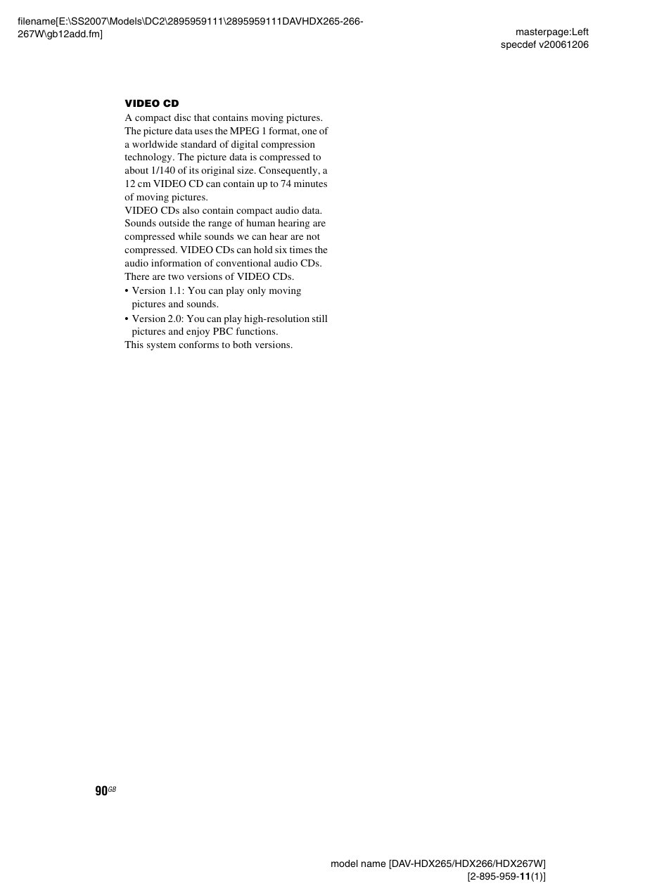Sony HDX266 User Manual | Page 90 / 104