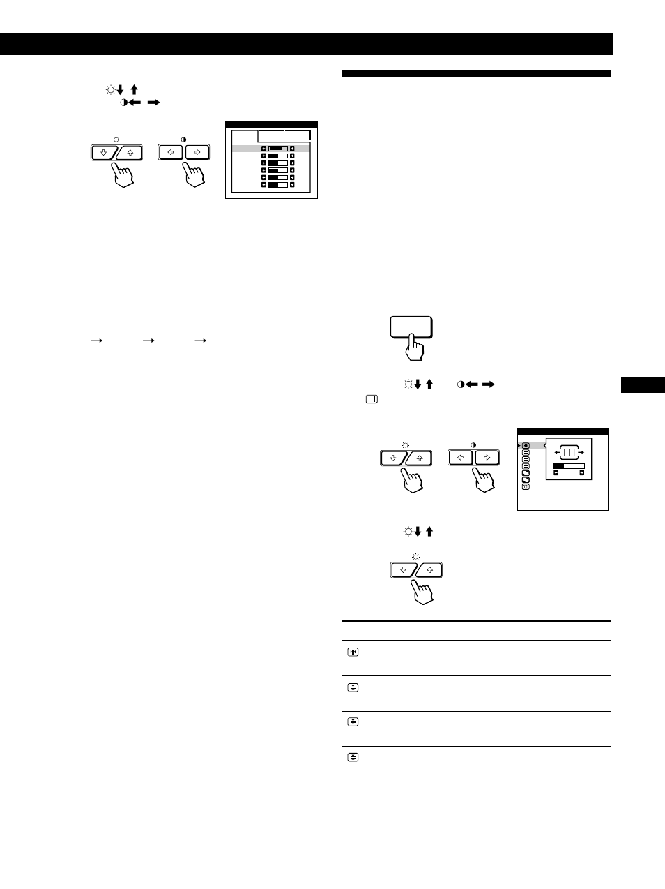 Using the screen on-screen display, Getting started customizing your monitor, Fr de es gb it | Sony GDM-500PST9 User Manual | Page 13 / 104