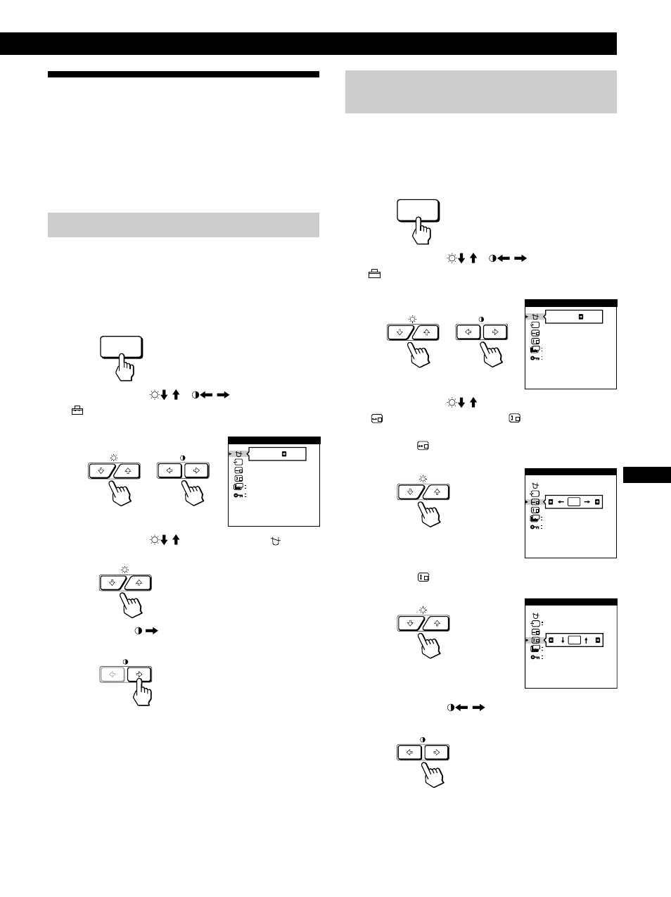 Uso de la indicación en pantalla opcion, Personalización del monitor, Desmagnetización de la pantalla | Cambio de la posición de la indicación en pantalla | Sony GDM-500PST9 User Manual | Page 75 / 104