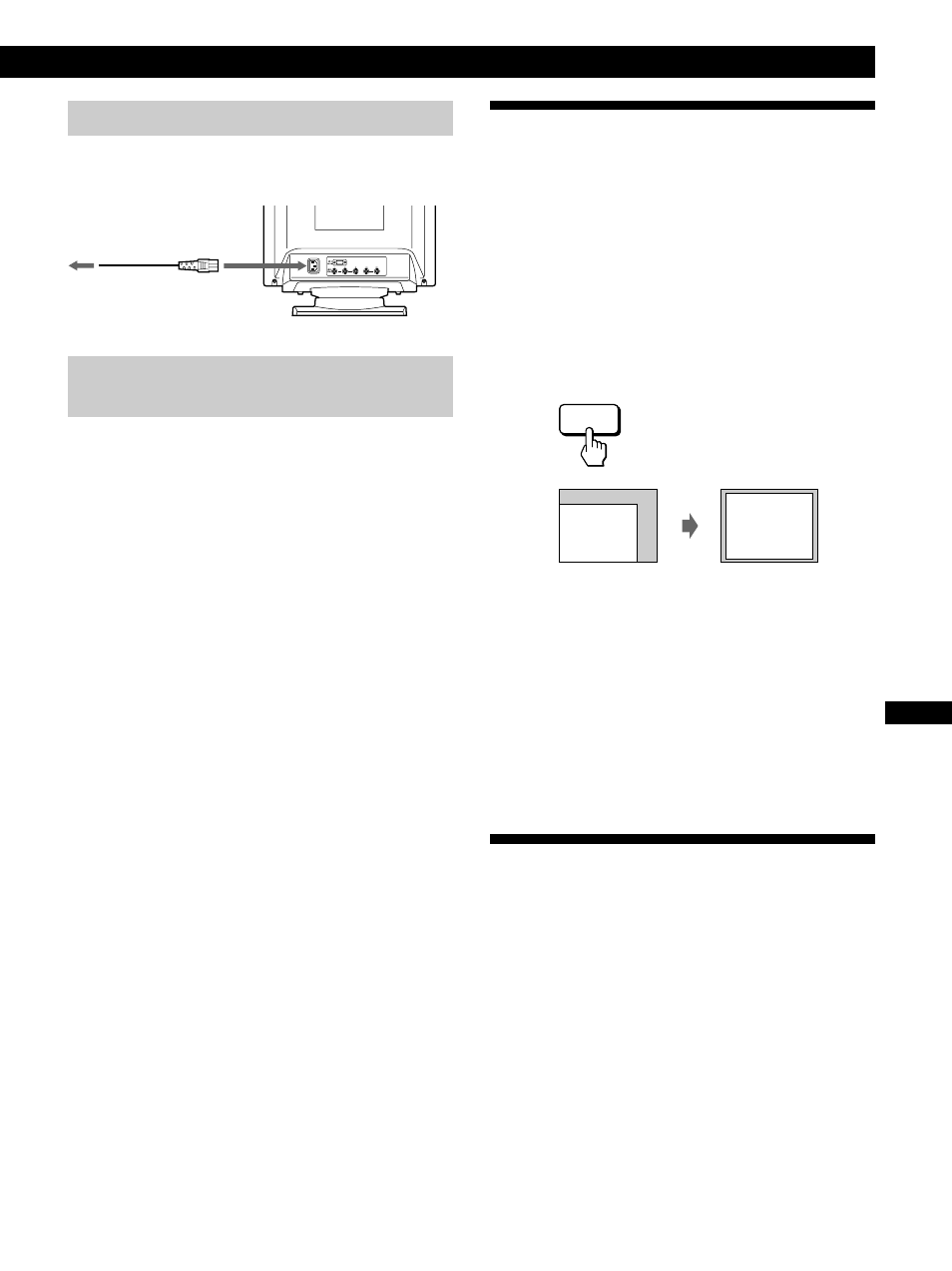 Operazioni preliminari, Punto 2: collegare il cavo di alimentazione, Punto 3: accendere il monitor ed il computer | Sony GDM-500PST9 User Manual | Page 87 / 104