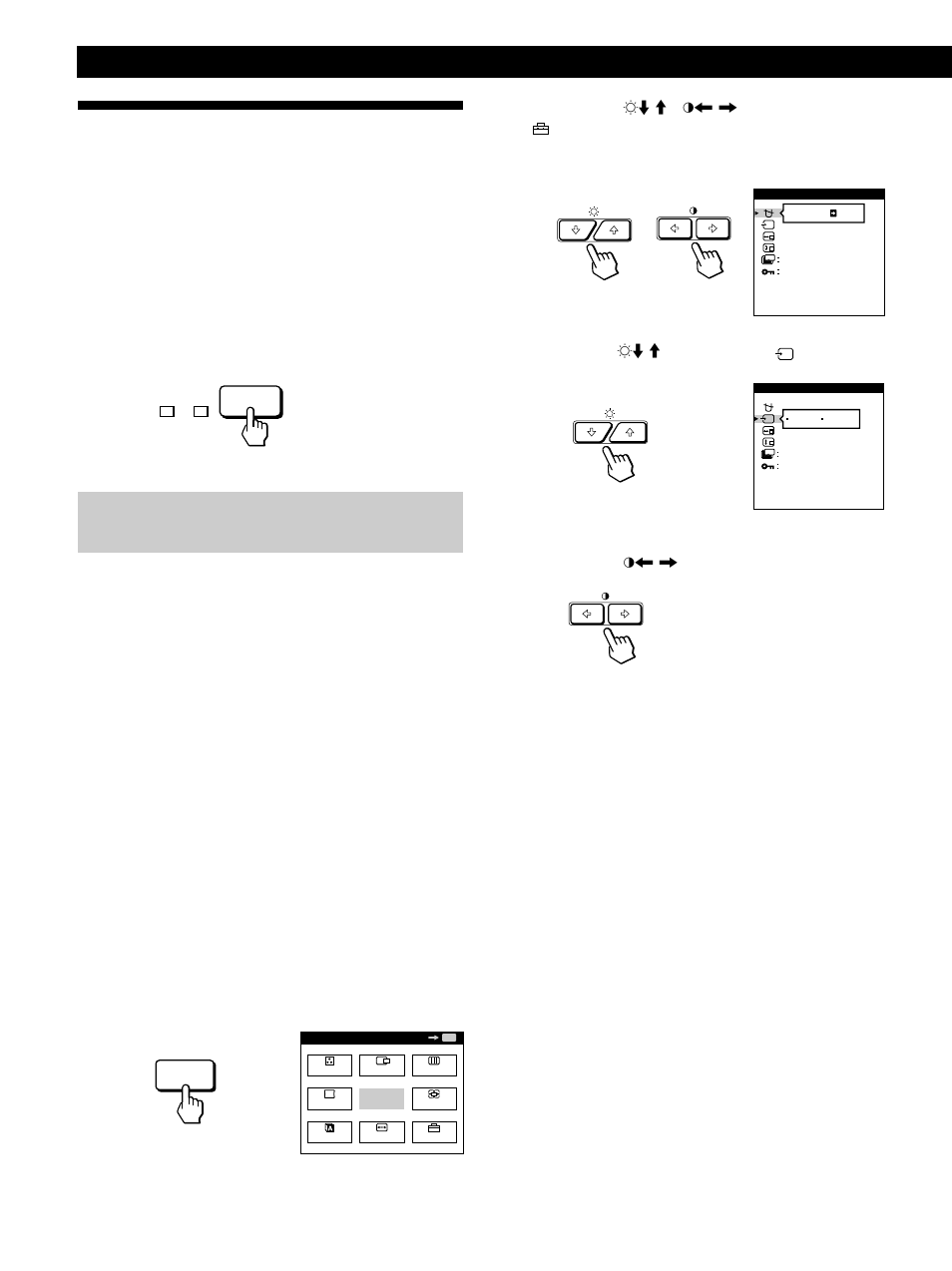 Selezione del segnale d’ingresso, Operazioni preliminari, Selezione del modo del segnale di ingresso | Sony GDM-500PST9 User Manual | Page 88 / 104