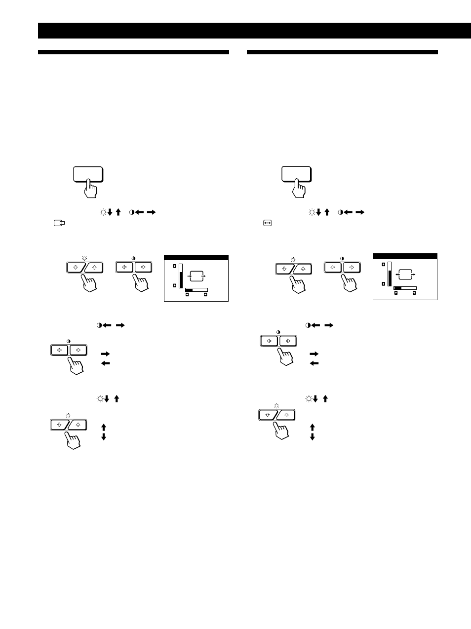 Uso dell’indicazione a schermo centr (centratura), Uso dell’indicazione a schermo dimens (dimensione), Personalizzazione del monitor | Sony GDM-500PST9 User Manual | Page 90 / 104