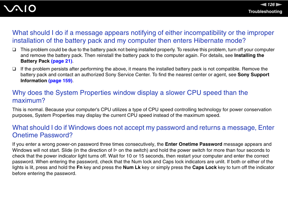 Sony VAIO VGN-P500 User Manual | Page 126 / 165