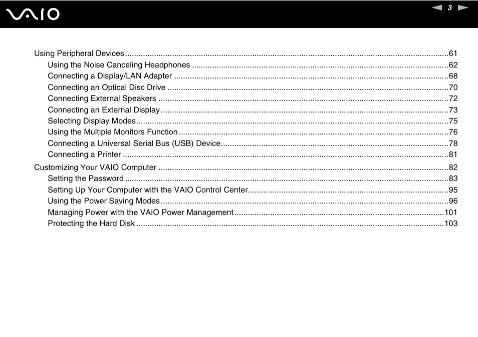 Sony VAIO VGN-P500 User Manual | Page 3 / 165