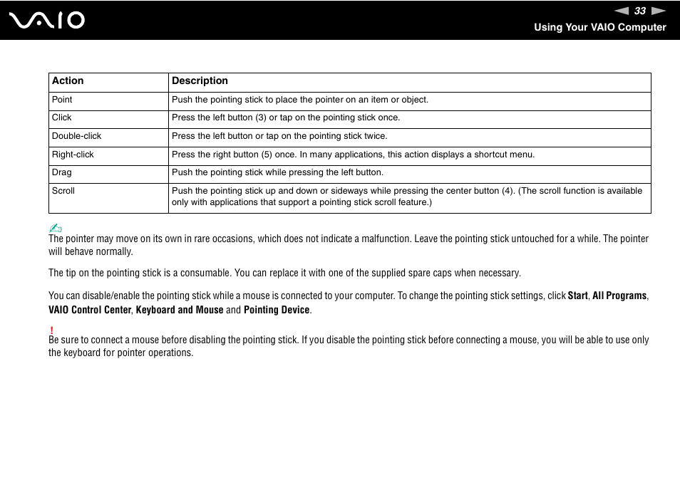 Sony VAIO VGN-P500 User Manual | Page 33 / 165