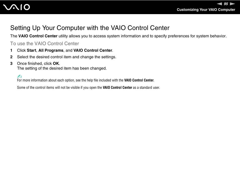 Sony VAIO VGN-P500 User Manual | Page 95 / 165