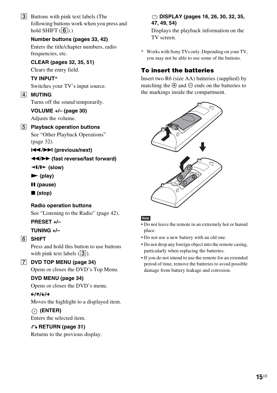 Sony DAV-DZ175 User Manual | Page 15 / 76