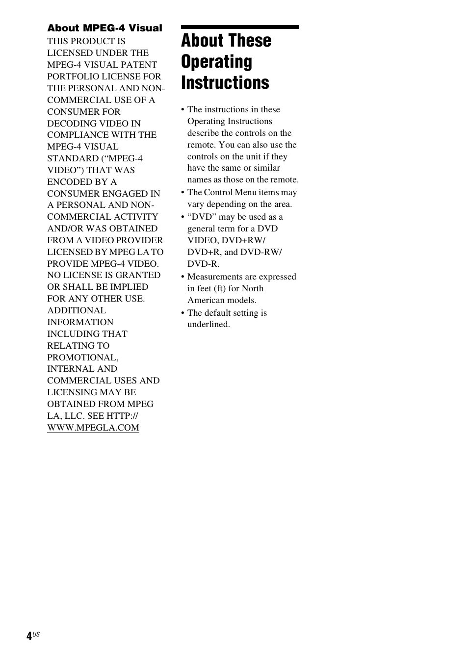About these operating instructions | Sony DAV-DZ175 User Manual | Page 4 / 76