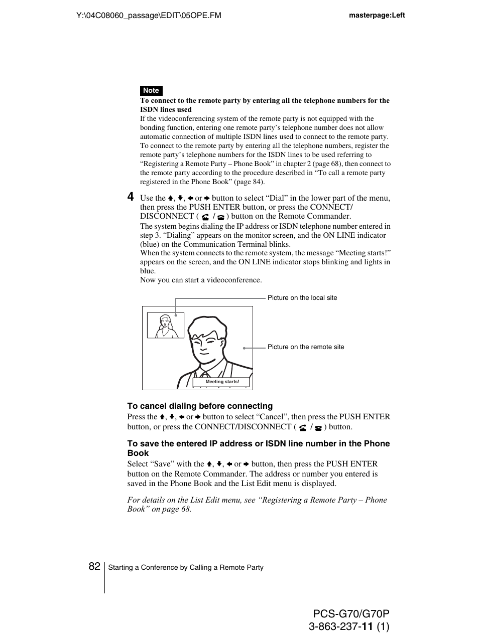 Sony PCS-G70P User Manual | Page 82 / 236