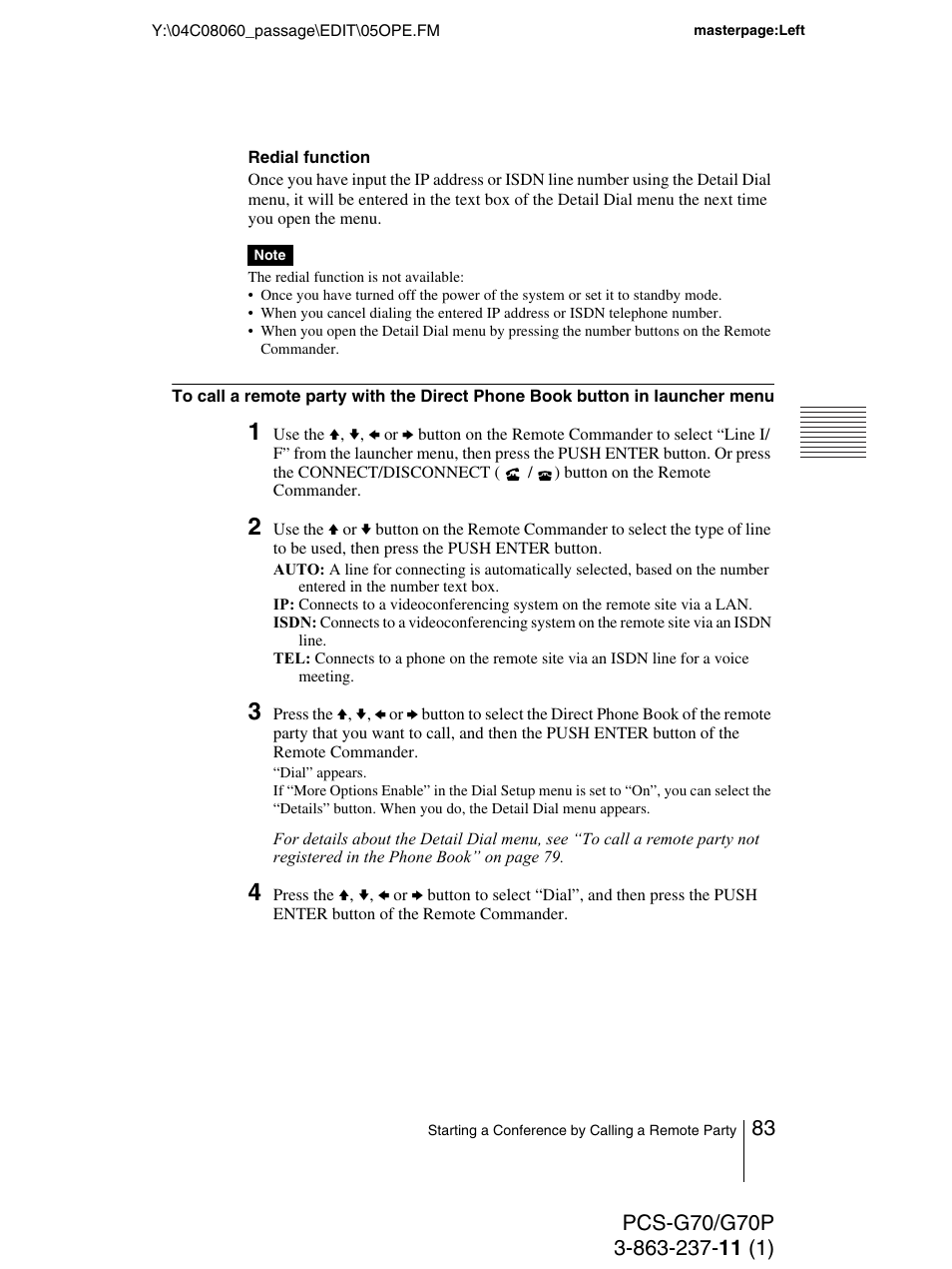 To 83 | Sony PCS-G70P User Manual | Page 83 / 236