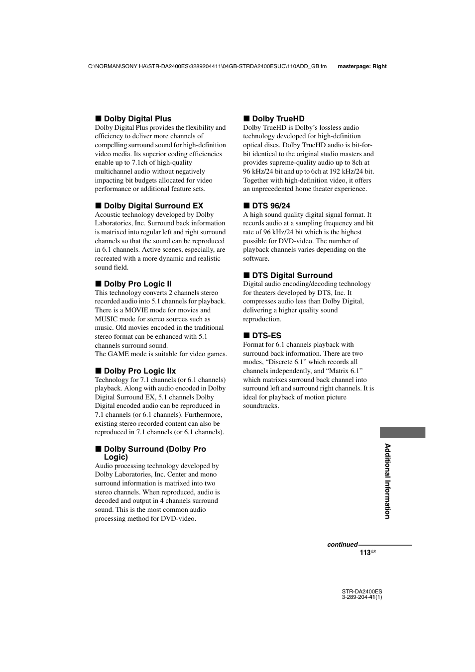 Sony 3-289-204-41(1) User Manual | Page 113 / 128