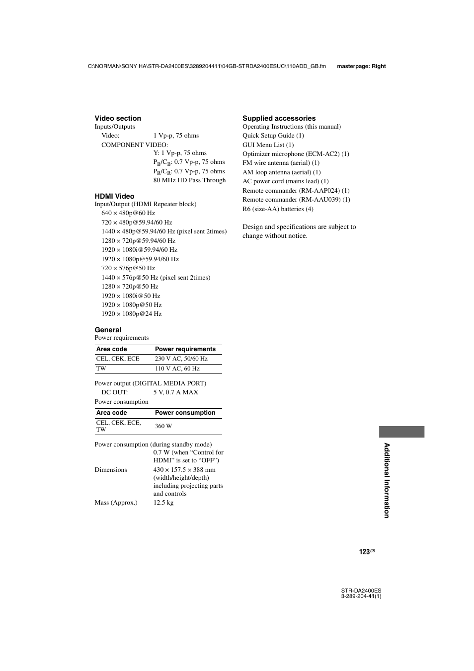 Sony 3-289-204-41(1) User Manual | Page 123 / 128