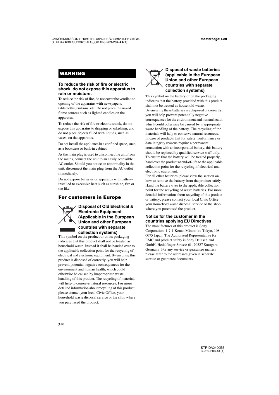 Sony 3-289-204-41(1) User Manual | Page 2 / 128