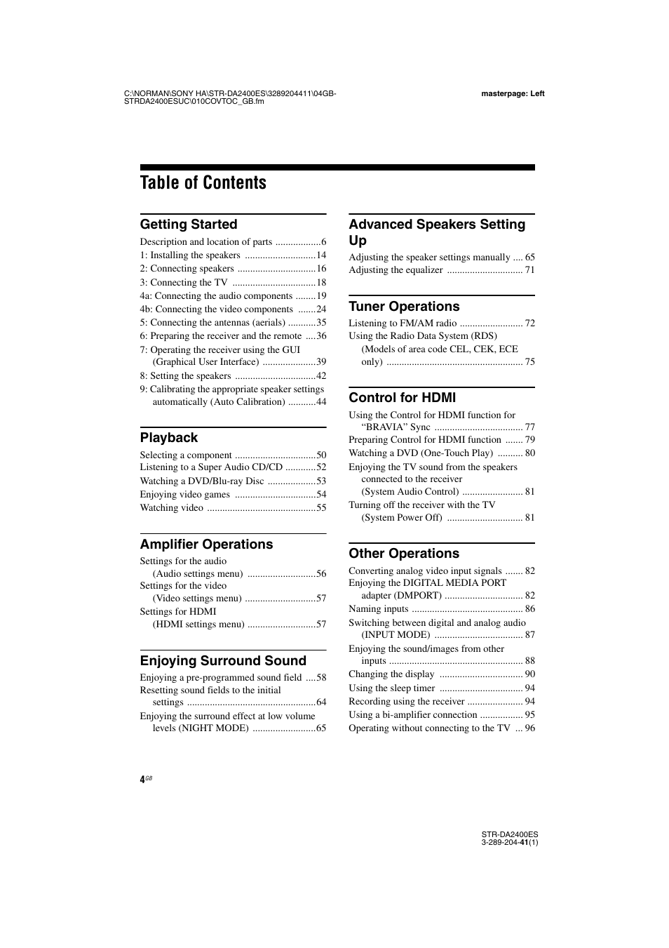 Sony 3-289-204-41(1) User Manual | Page 4 / 128