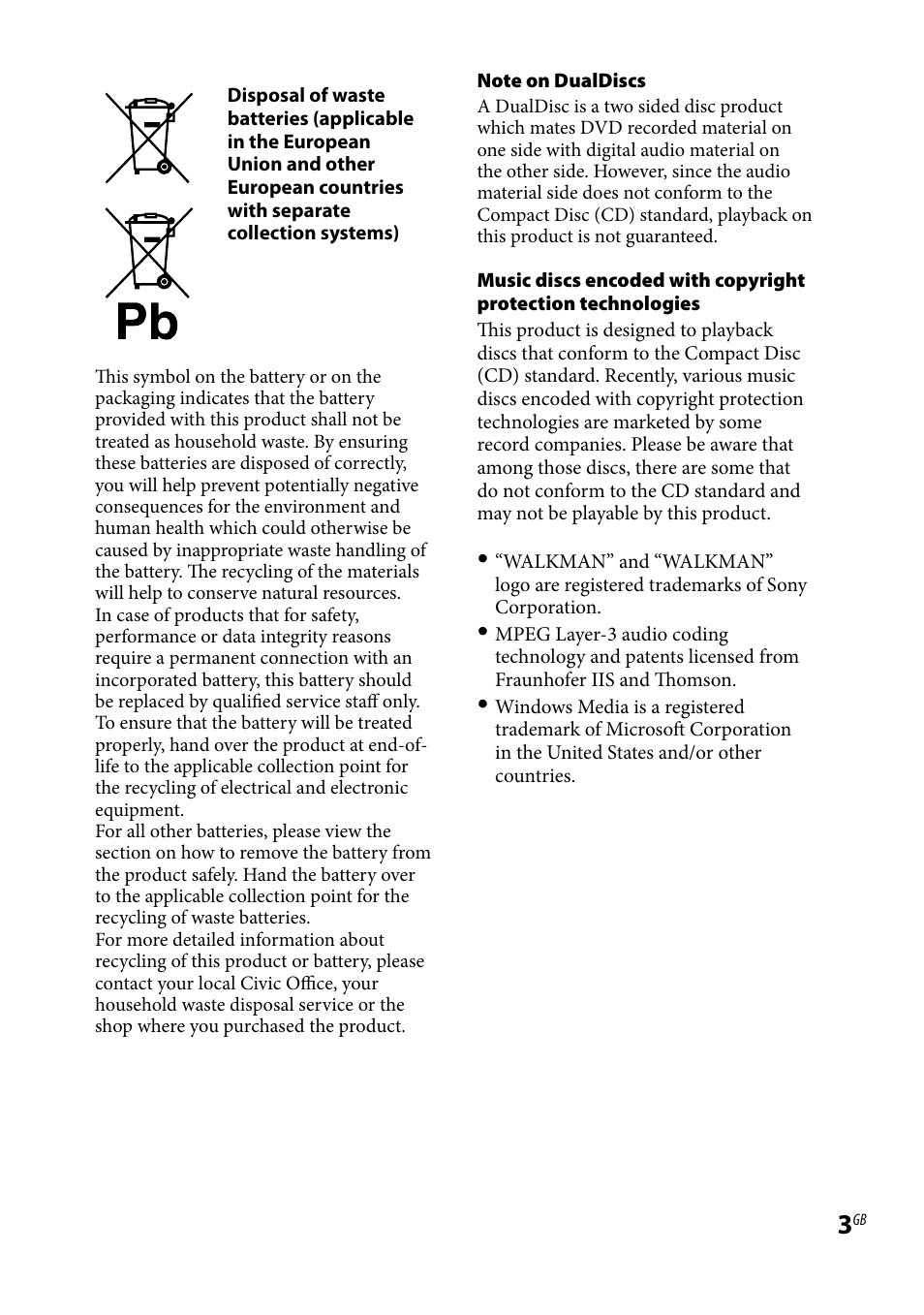 Sony 3-293-639-11(1) User Manual | Page 3 / 36