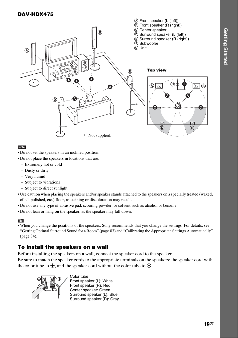 Sony DAV-HDX475 User Manual | Page 19 / 116