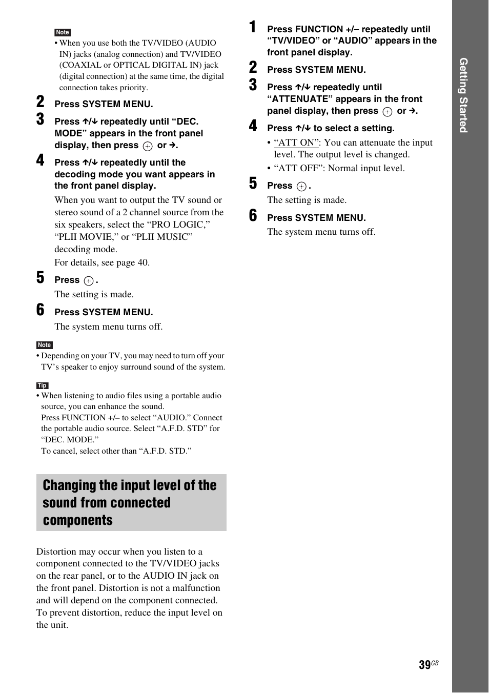 Sony DAV-HDX475 User Manual | Page 39 / 116